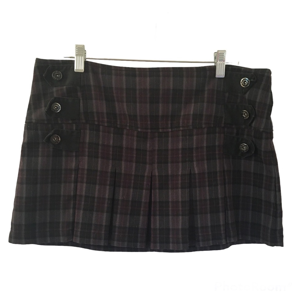 Rank brand grey plaid mini skirt